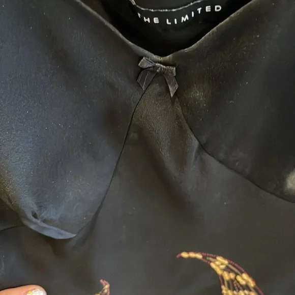 Black silk and sequin cami - Picture 3 of 5